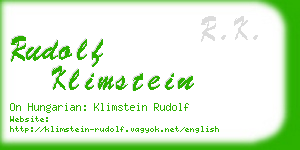 rudolf klimstein business card